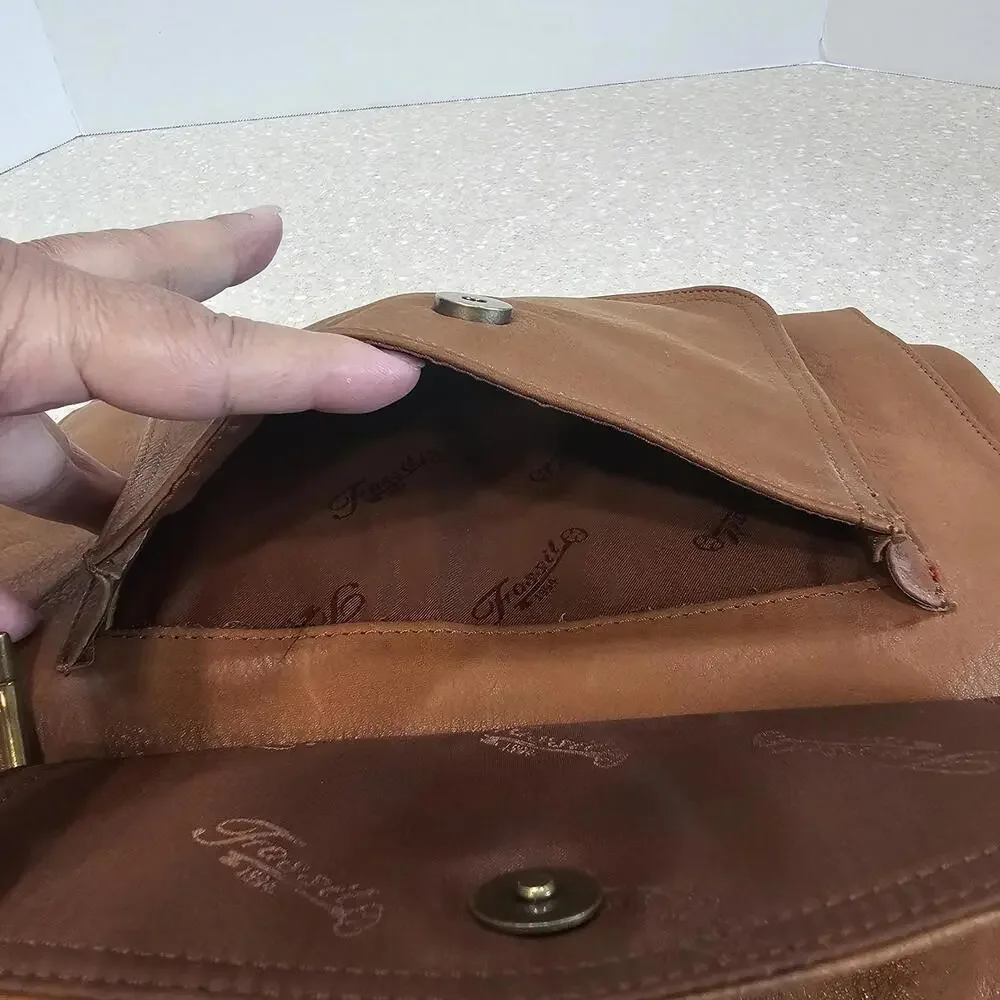 Fossil 75082 Brown Leather Crossbody Purse Bag Multi Organizer Zipper & Snap - Picture 13 of 14